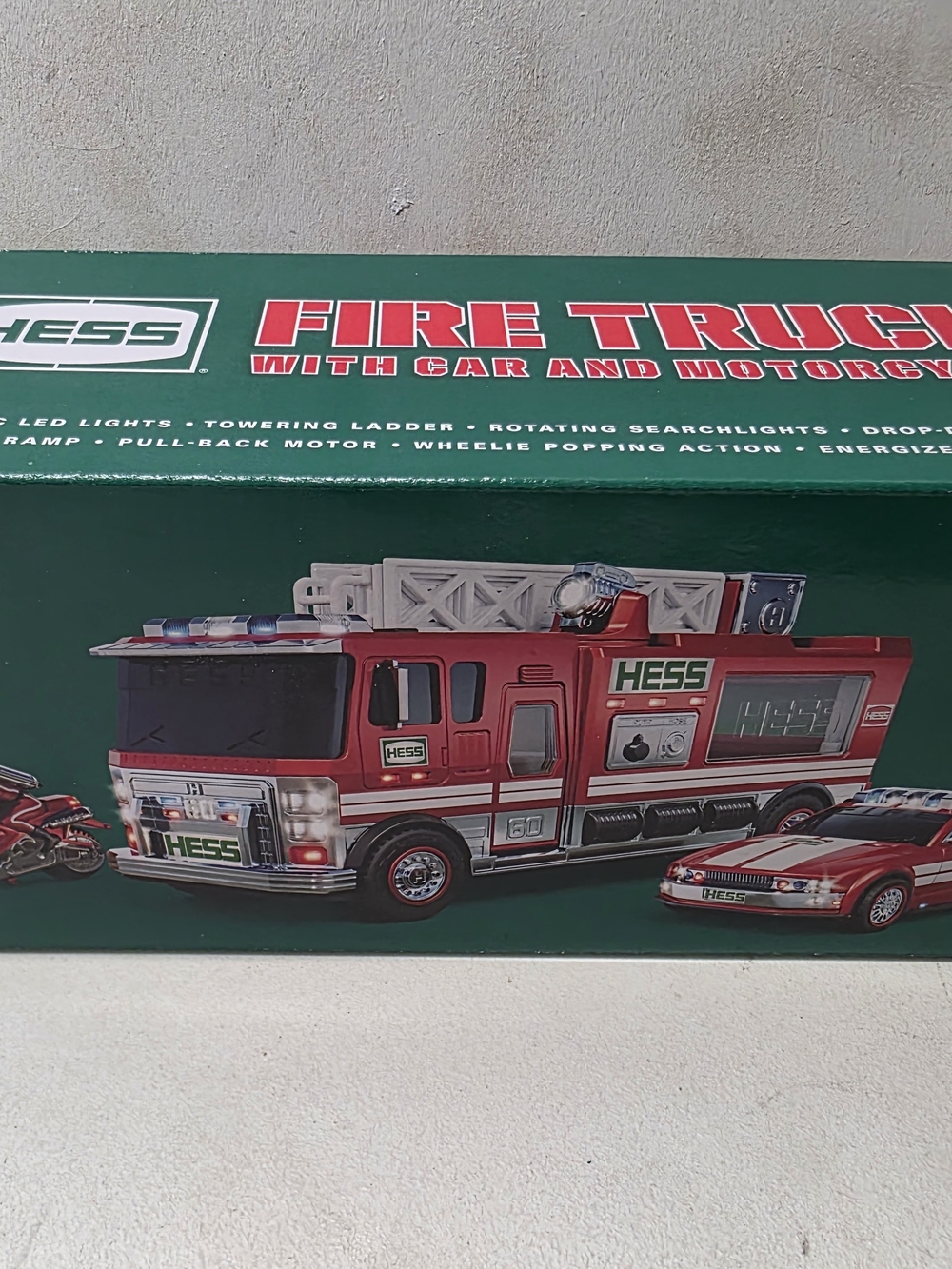 2024 Hess Fire Truck w/ Car & Motorcycle 60th Anniversary Toy Truck w/ Box